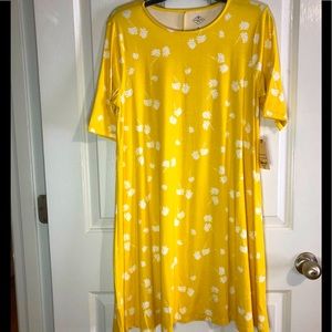 ❣️NWT womens St. John’s bay yellow dress medium M new floral casual